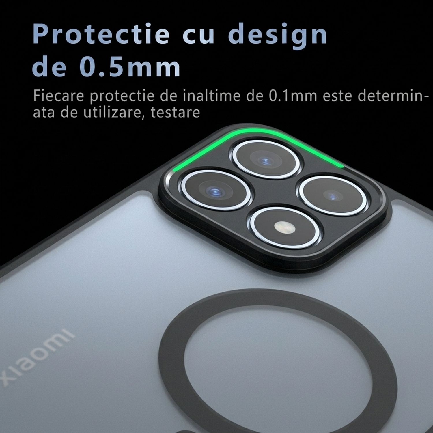 Husa pentru Xiaomi 17, compatibila MagSafe, Anti-Shock Protection, TPU, transparent/negru