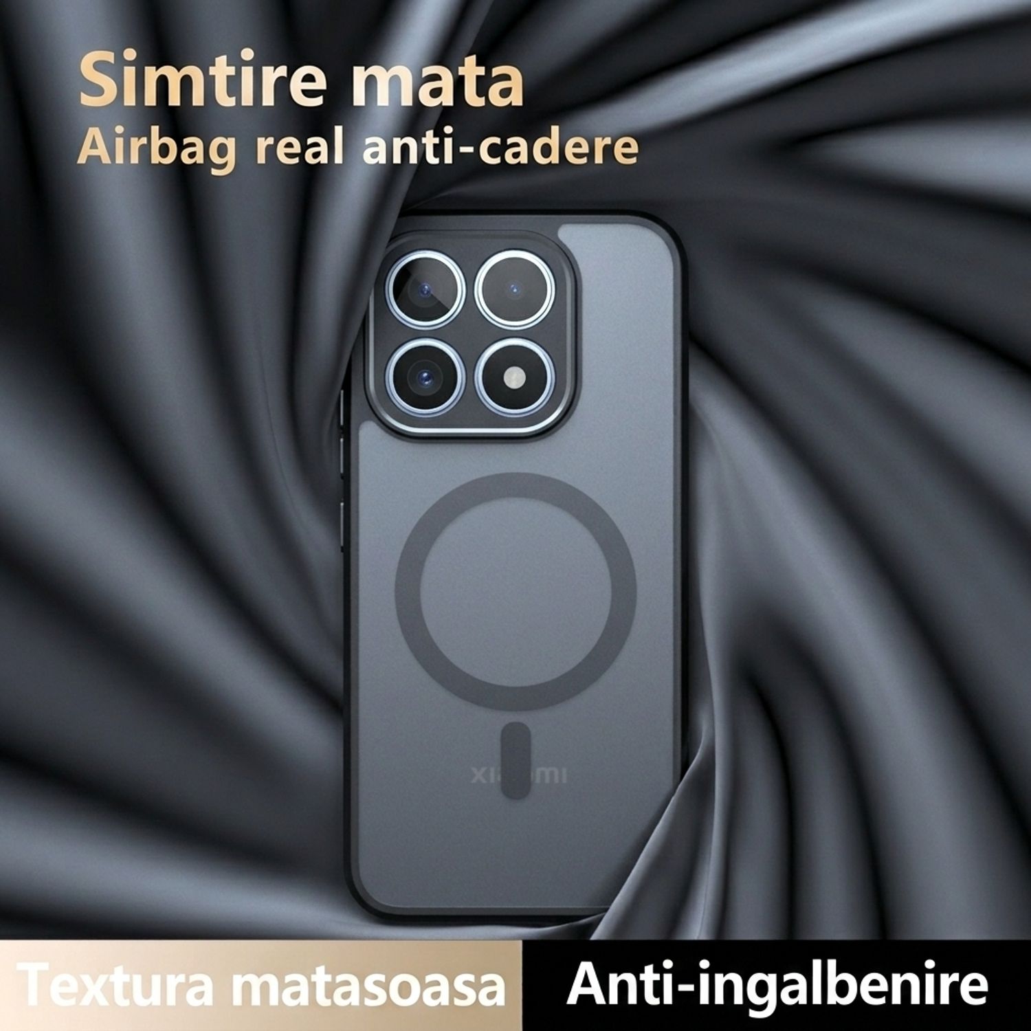 Husa pentru Xiaomi 17, compatibila MagSafe, Anti-Shock Protection, TPU, transparent/negru