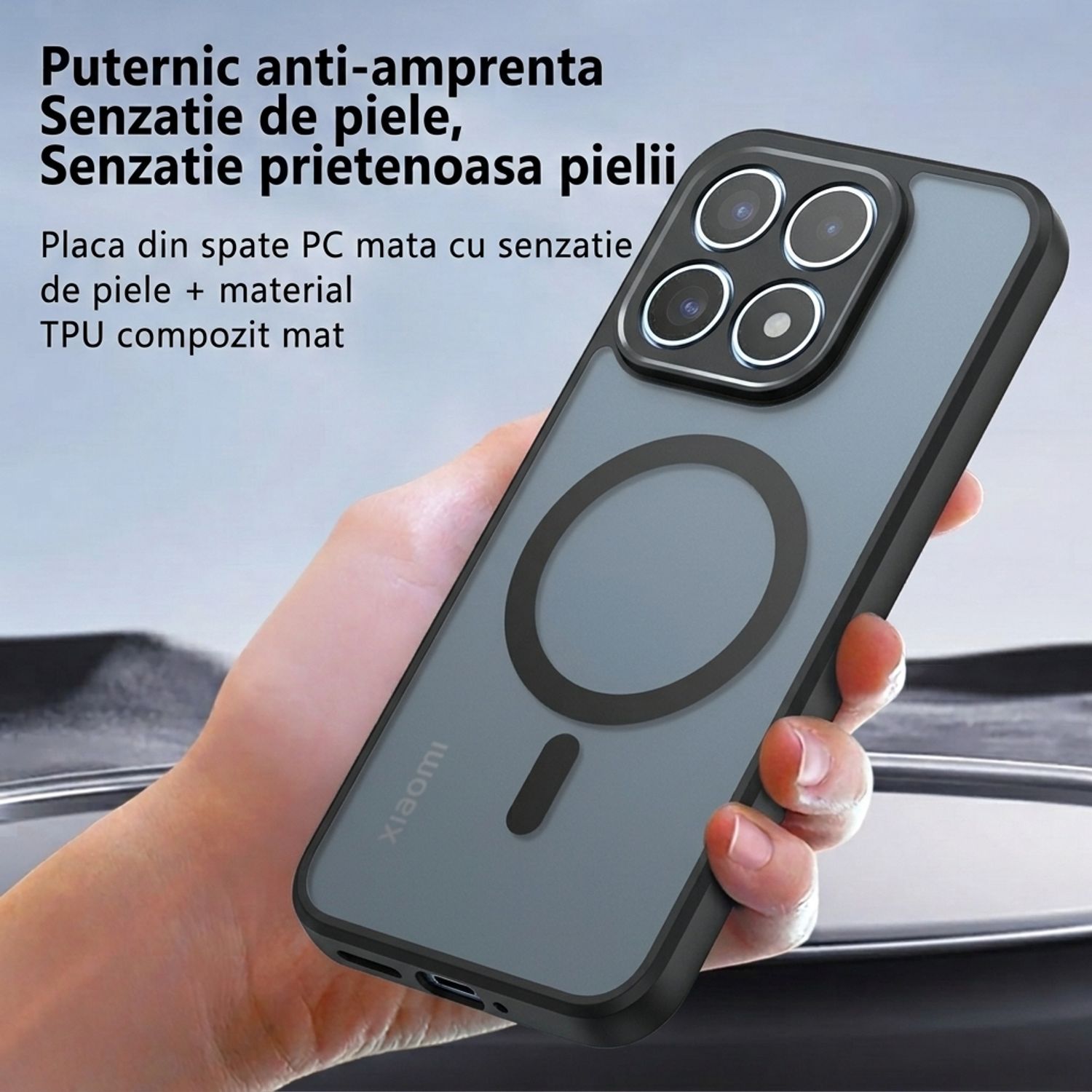 Husa pentru Xiaomi 17, compatibila MagSafe, Anti-Shock Protection, TPU, transparent/negru