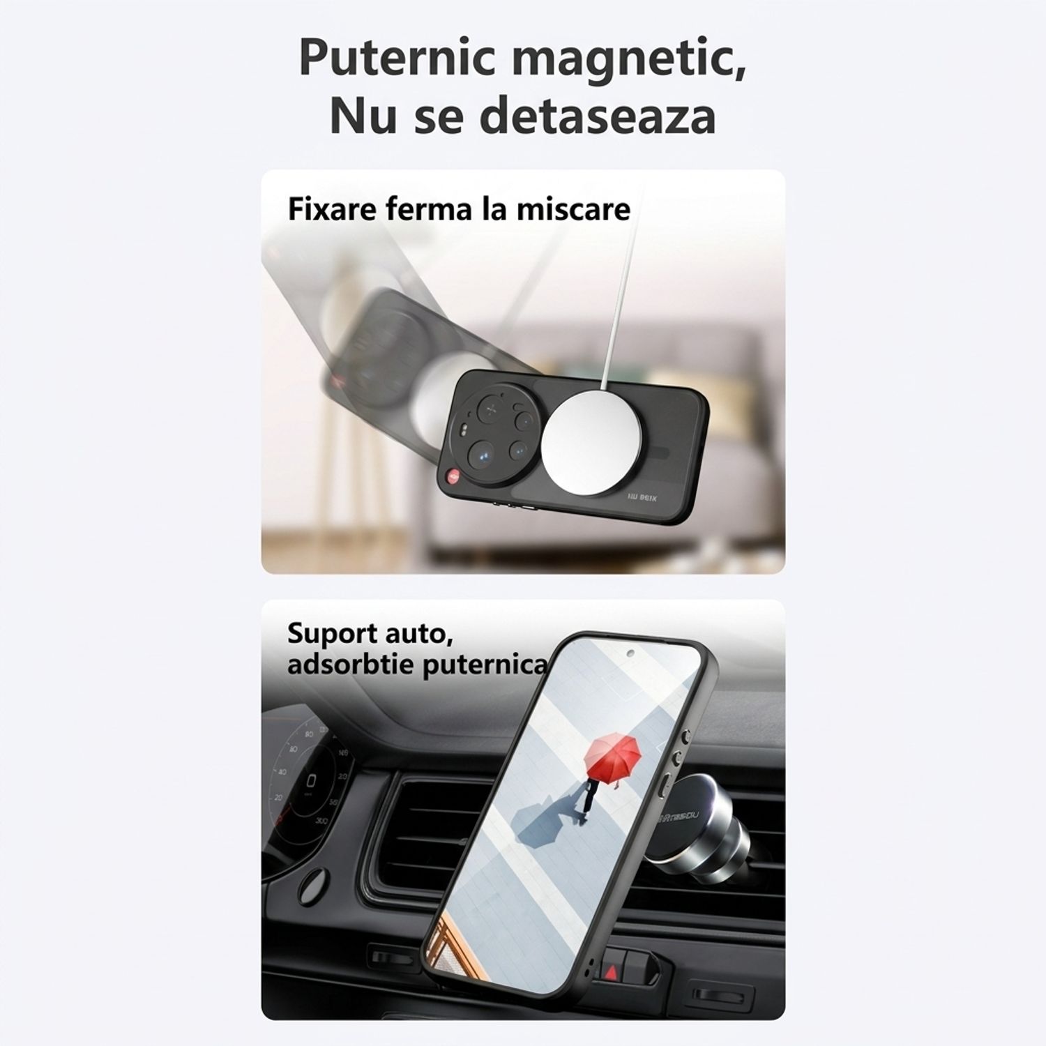 Husa pentru Xiaomi 17 Ultra, compatibila MagSafe, Anti-Shock Protection, TPU, transparent/negru