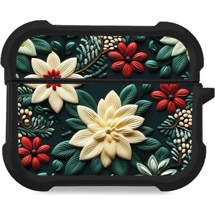 Sonique Theke Silikone 3D Flower Series pentru AirPods Pro/Pro 2, verde