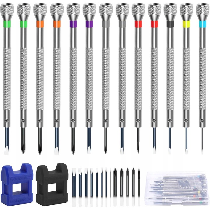 Set 13 surubelnite precise, 0,6-2,0 mm, ergonomic, pentru electronica, ceasuri, ochelari