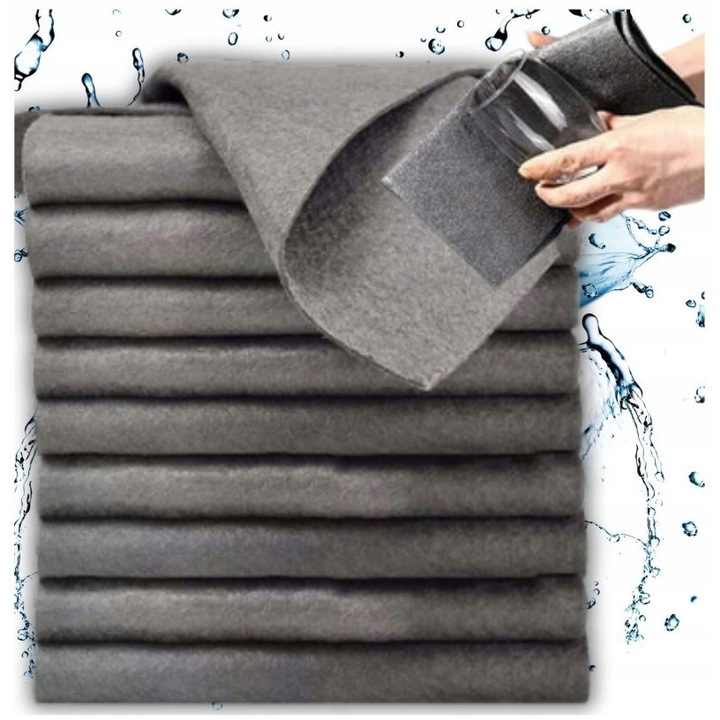 Set 10 lavete din microfibra, 30x20 cm, super absorbante, reutilizabile, multicolor