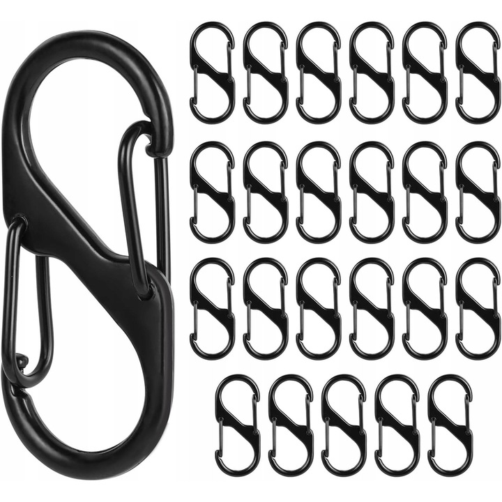 Set 24 carabiniere S, abavi, plastic, negru, 40mm