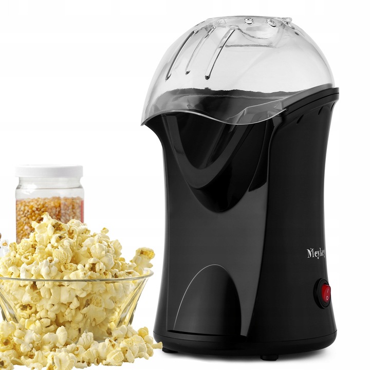 Masina de popcorn retro, 1200W, fara ulei, portabila, albastra