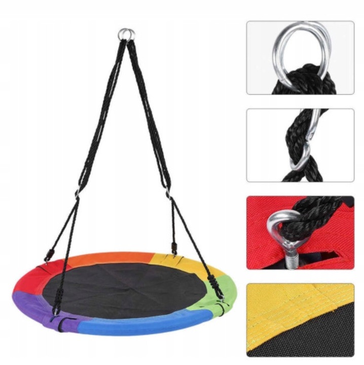 Градинска люлка за деца, 110 см, 160 кг, метална, устойчива на атмосферни влияния, пълен комплект