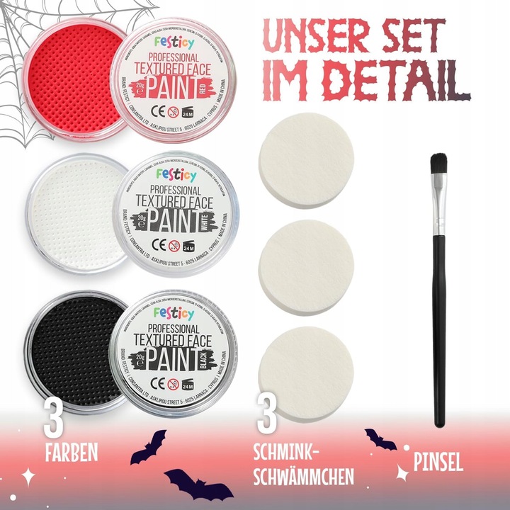 Set de masti si costume carnaval, Festicy, Halloween, negru, alb, rosu