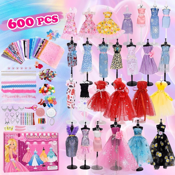 Set design vestimentar pentru fete, Pentru papusi, 600 accesorii