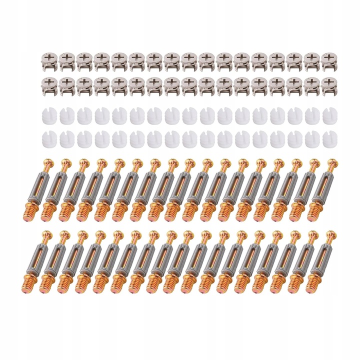 Set 34x elemente de prindere, dimensiuni O11,8x9,6mm, O6x41mm, M6, pentru panouri de lemn