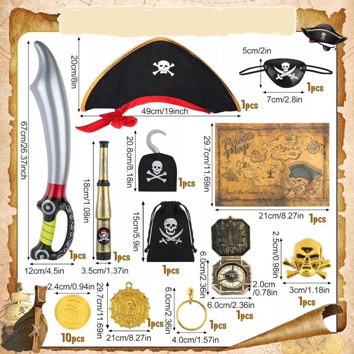 Set accesorii pirat pentru copii