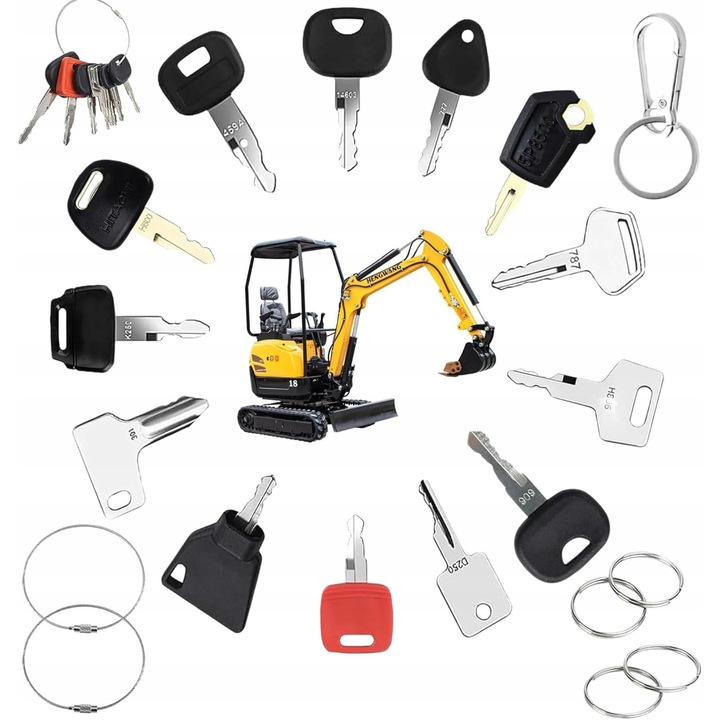 Set chei universale 13 piese, accesorii incluse, pentru echipamente de constructii, multicolor