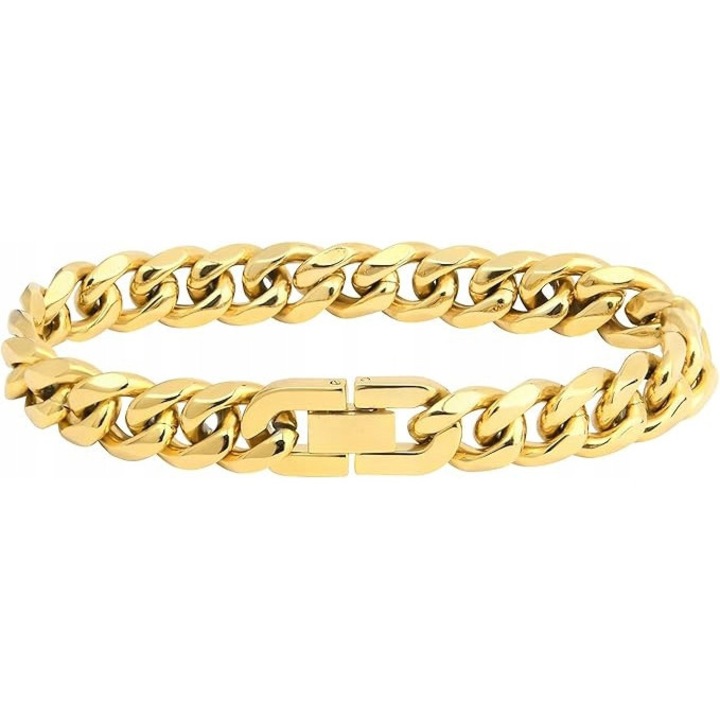 Bratara barbati cubaneza din inox, aurie, stil retro