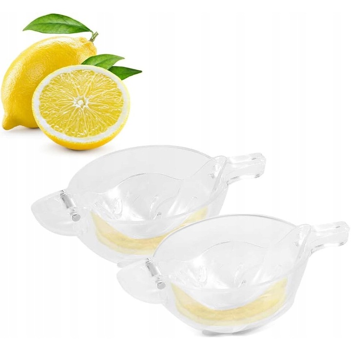 Set 2x Presa manuala pentru citrice, transparenta, pentru lamai si portocale