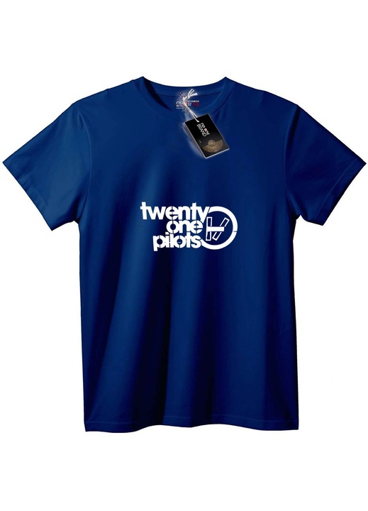 Tricou cu logo Twenty One Pilots, Bleumarin