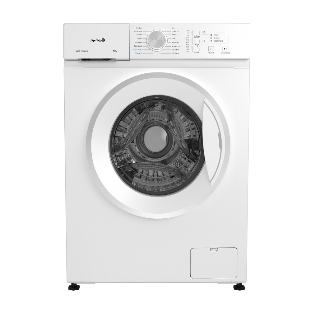 Masina de spalat rufe Slim Arielli AWM-70168 INV, Inverter, Aburi, Tub Clean, Sterilizare, Baby Care, 7 kg, 1200 rpm, Clasa A, Alba