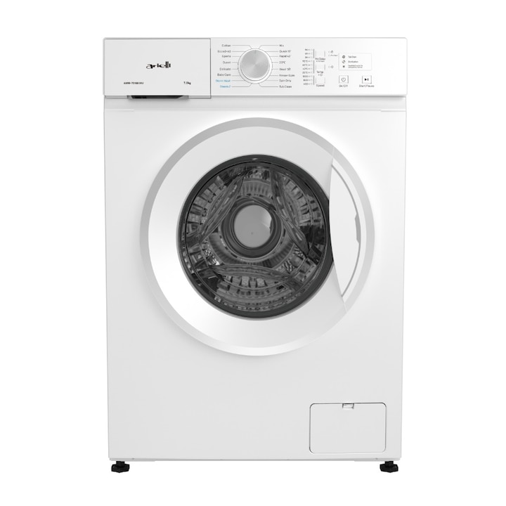 Masina de spalat rufe Slim Arielli AWM-70168 INV, Inverter, Aburi, Tub Clean, Sterilizare, Baby Care, 7 kg, 1200 rpm, Clasa A, Alba