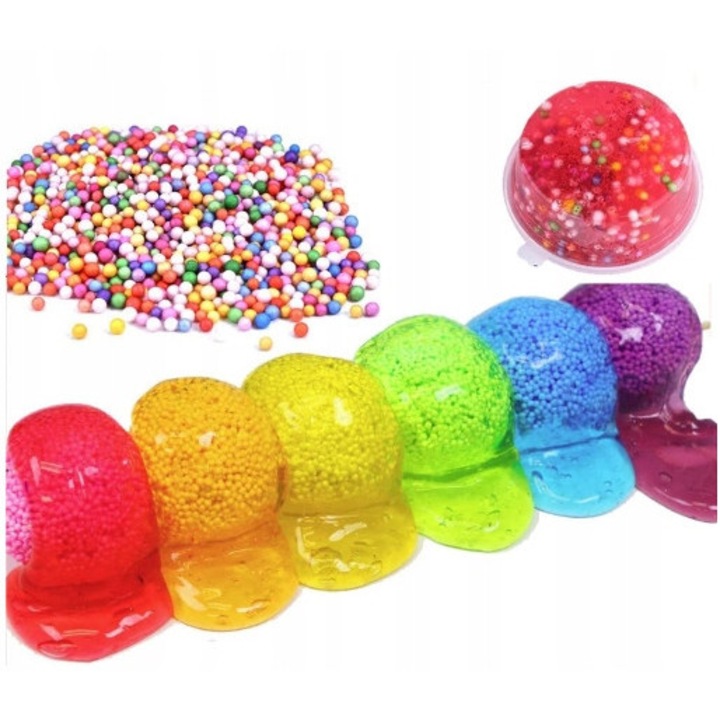 Set de slime, 12 culori, material non-toxic, dimensiuni variate