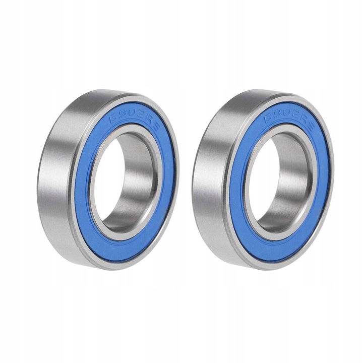 6902-2RS golyóscsapágy, 15x28x7mm, 2 darabos készlet, duplán tömített, krómozott acél