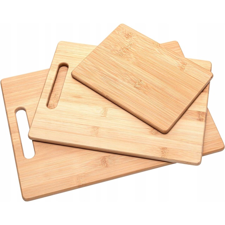 Комплект 3 бамбукови дъски за рязане Tadar, 20x15cm, 28x21cm, 33x24cm