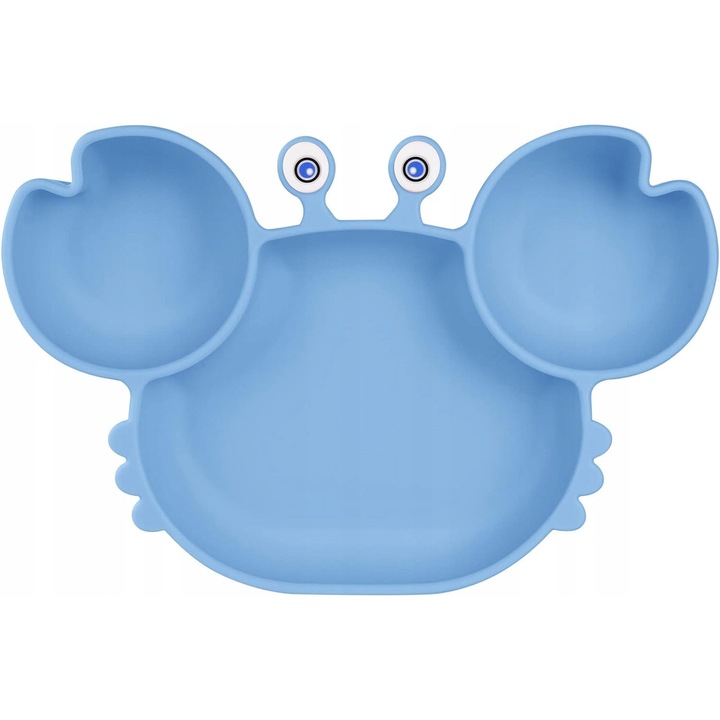 Osztott tányér babáknak, Rák motívum, Biztonságos anyag, Könnyen tisztítható,