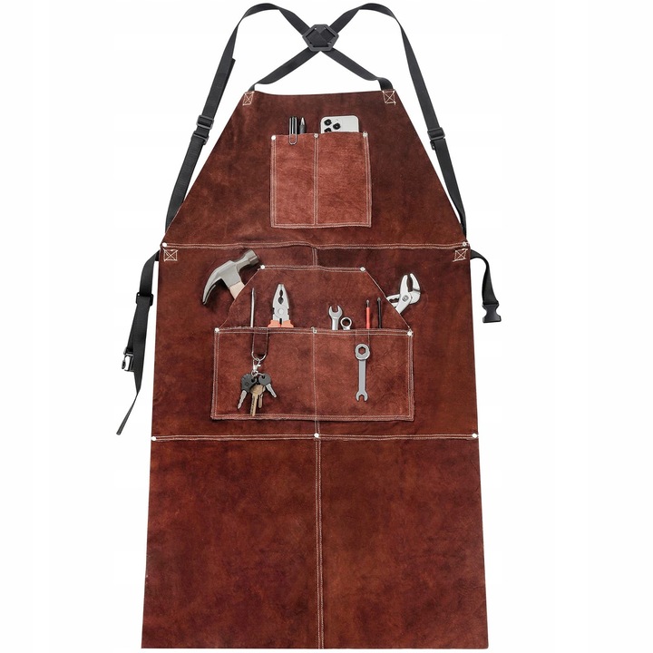 Заваръчна престилка, устойчива, Yorbay, 105x60 см, кафява