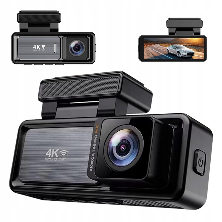 Camera auto DVR, M6, 4K, WiFi, GPS, senzor G, negru