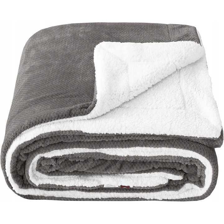 Patura polara, 150x200cm, design dublu fata, multicolor