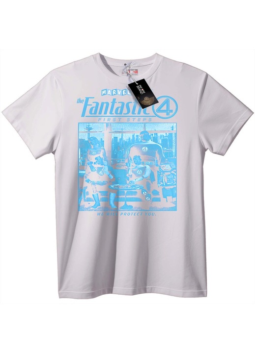 Tricou Marvel Fantastic Four: Primii Pași, Alb