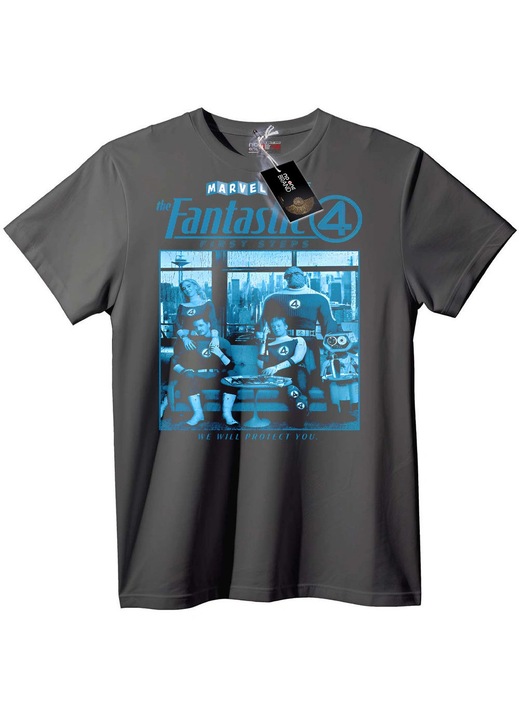 Tricou Marvel Fantastic Four: Primii Pași, Gri