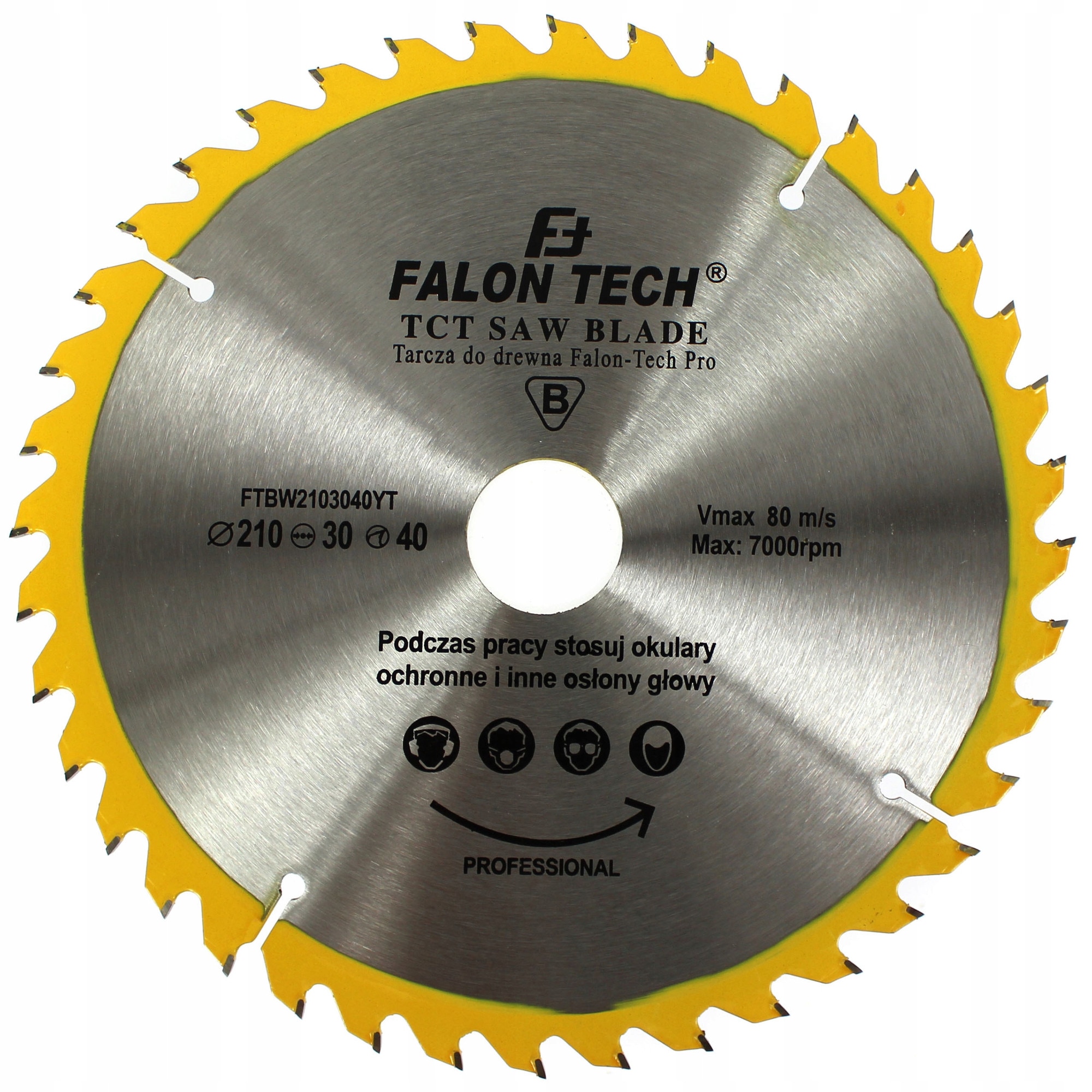 Disc de taiere Falon-Tech 210x30mm T40, pentru lemn masiv si placi, 40 ...