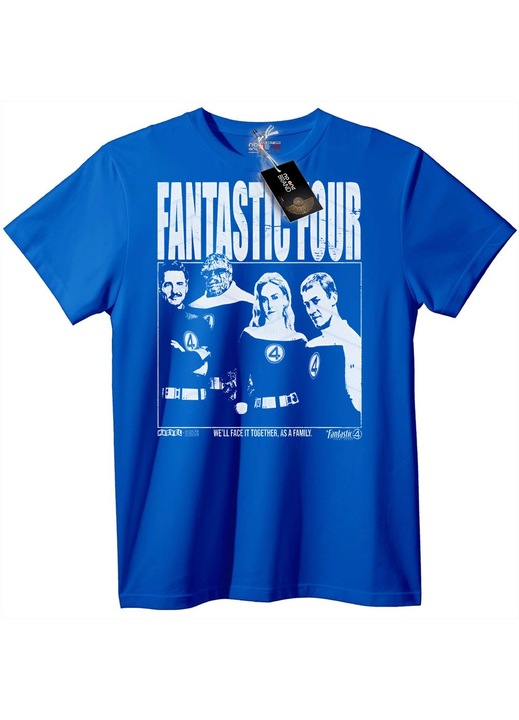 Tricou Fantastic Four, Albastru, 6XL