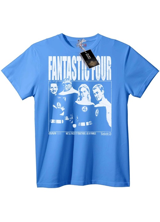 Tricou Fantastic Four, Albastru deschis, 6XL