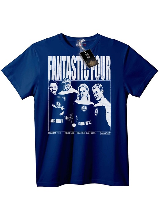 Tricou Fantastic Four, bleumarin, 4XL