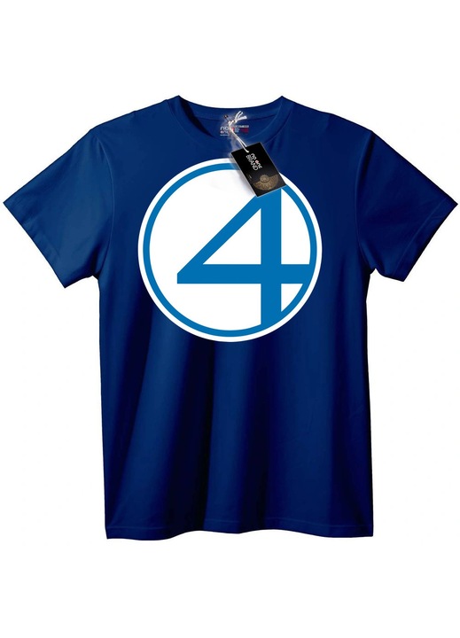 Tricou cu logo Fantastic Four, Bleumarin