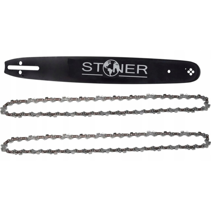 Prowadnica Stoner 14" cu 2 lanturi, 3/8", 1,3 mm, 52 linkuri, pentru feronerie