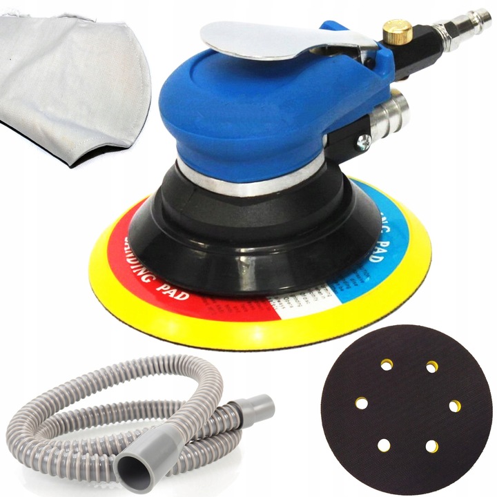 Slefuitor pneumatic oscilational cu disc 150 mm, Mastiff, set complet, 6 mm cursa, 1 kg