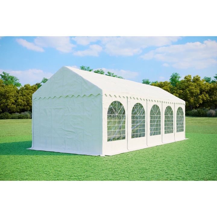 Pavilion gradina Ambitent 4x10m, 40m2, rezistent la foc, 3,5m inaltime, 2,6m inaltime okap.