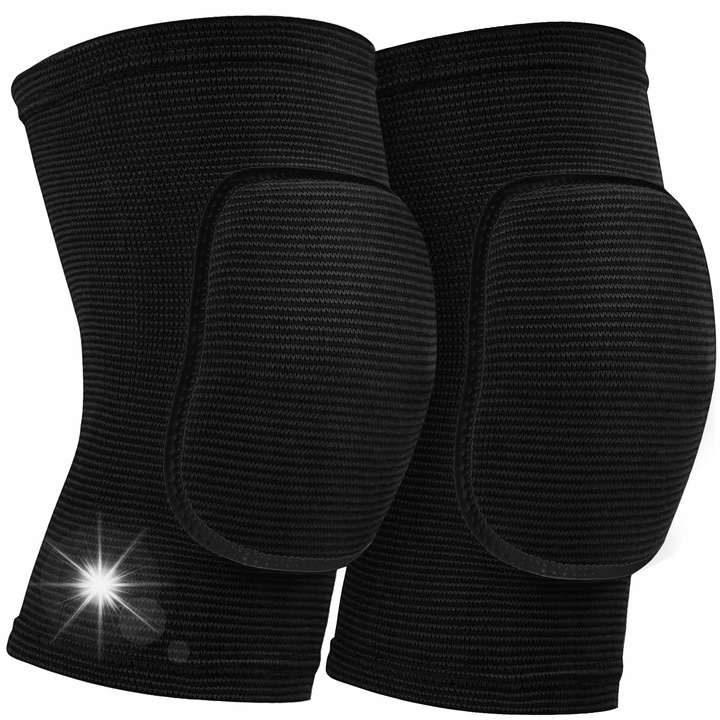 Térdvédők, fekete, 1 pár, 27.5x16cm, rugalmas anyag