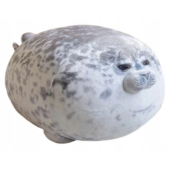 Плюшена играчка тюлен, 60 см, сив