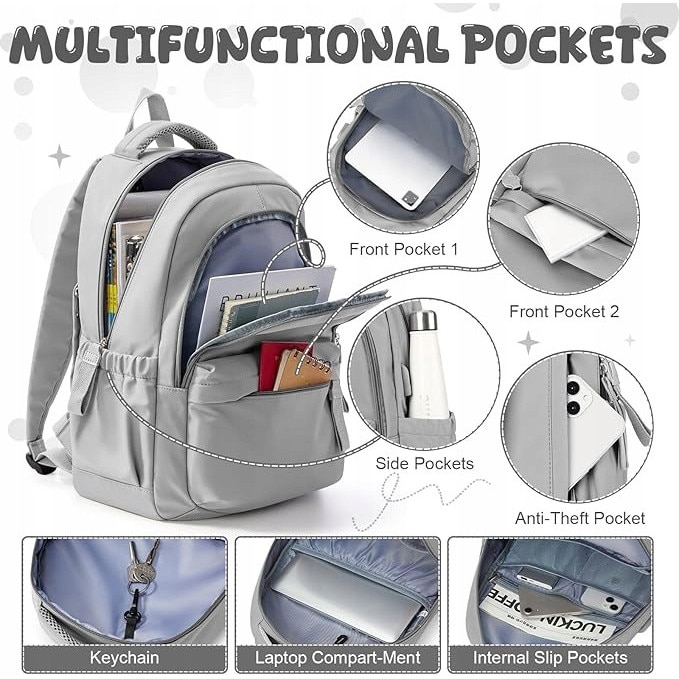 Rucsac pentru laptop 14", mov, multifunctional