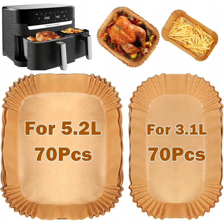 Folie de copt pentru friteuza fara ulei, 140 bucati