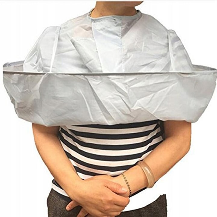 Pelerina de tuns cu guler, universala, impermeabila, argintie, dimensiune unica