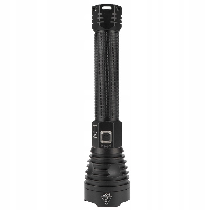 Тактически LED фенер BEY STE, 30000 лумена, водоустойчив, пълен комплект, черен, 16.8x3.3x4.2см