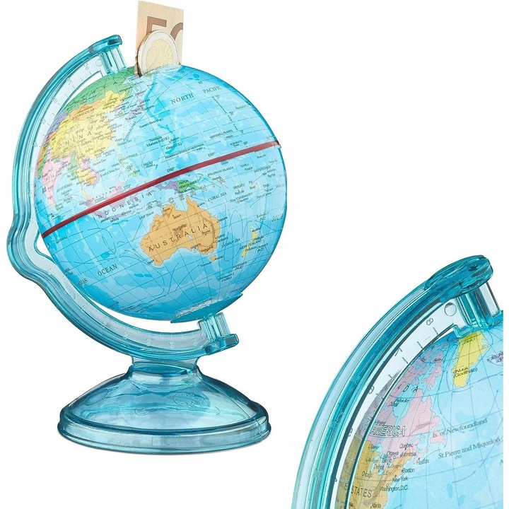 Glob albastru, Relaxdays, design ergonomic, material durabil, 20x20cm