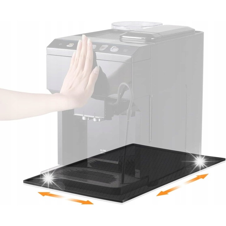 Силиконова противоплъзгаща подложка за кафемашина, 47x29см, комплект 1 брой и 2 противоплъзгащи подложки, многоцветна