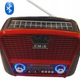 Радио преносимо CMiK, соларно, 3 ленти, bluetooth, червено гланц