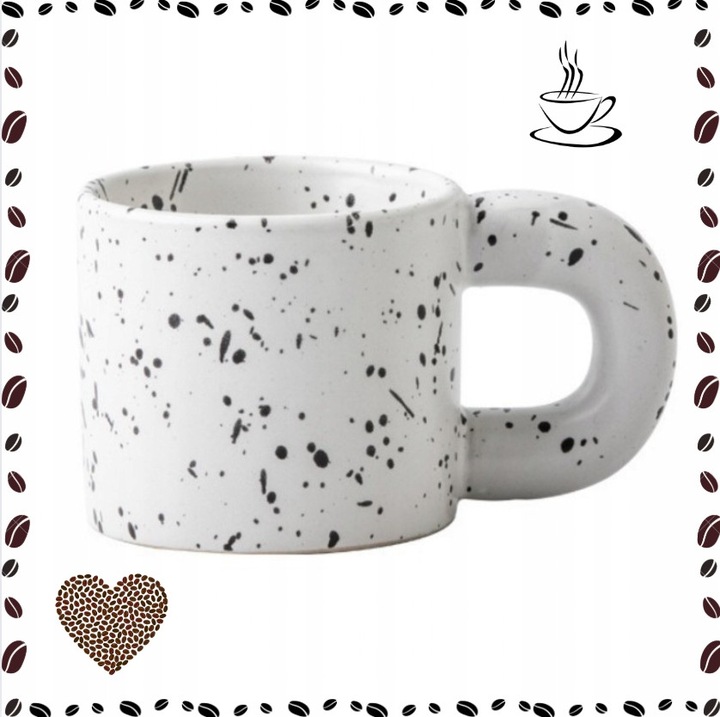 Cana decorativa din sticla si ceramica, 300 ml, alba, set