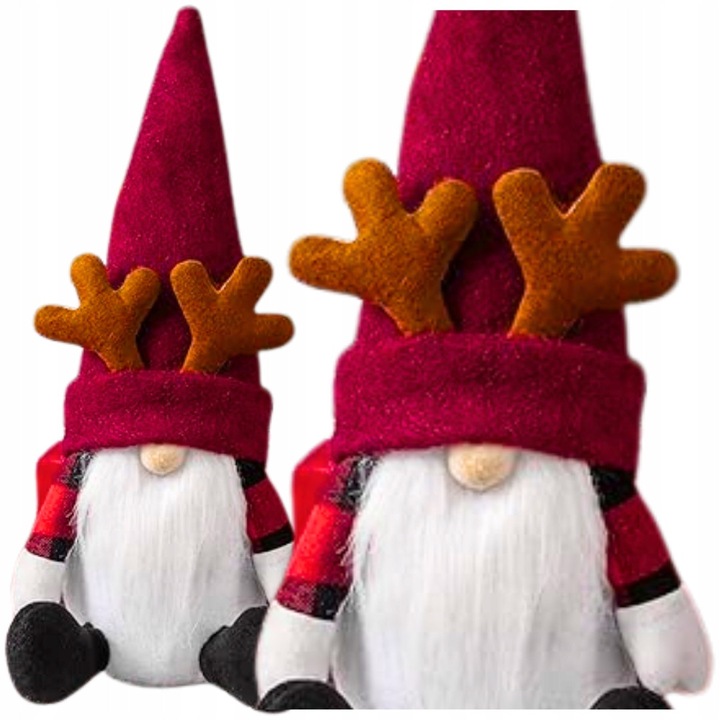 Figurina Craciun, Stylizer, Gnom de sarbatoare, 30 cm, rosu, design scandinav