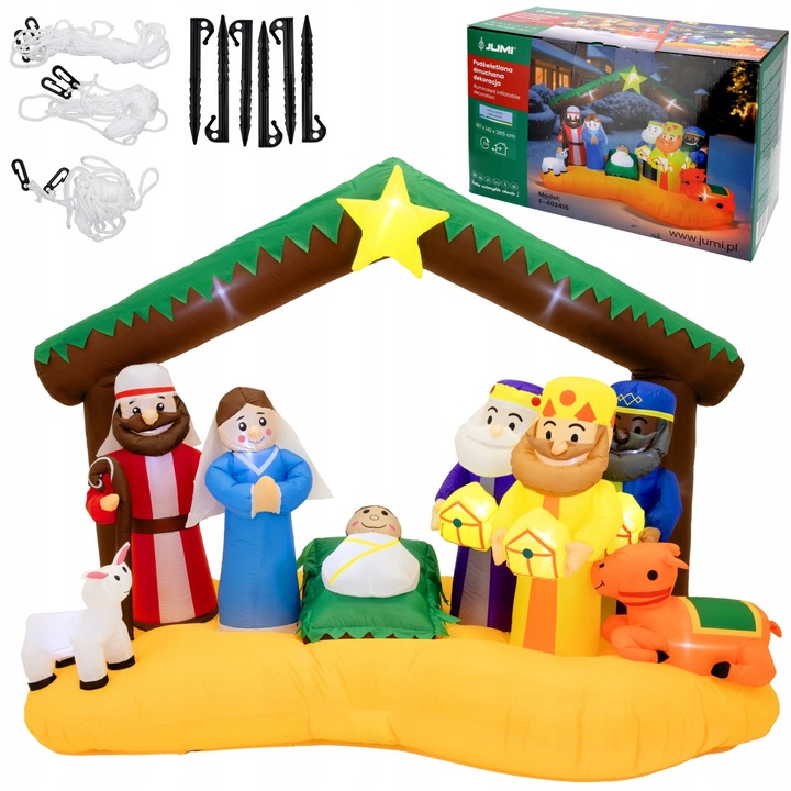 Figurina decorativa Craciun, Jumi, Szopka NADMUCHIWANA, multicolor, 30x45cm