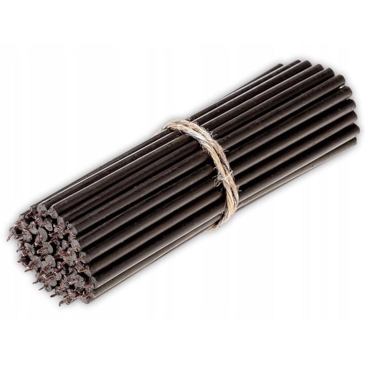 Комплект 20 свещи от естествен пчелен восък, 15 см, черни